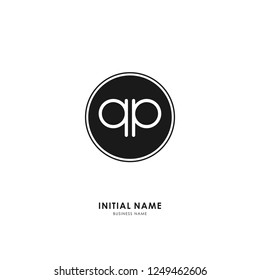 Q P QP Initial logo letter with minimalist concept. Vector with scandinavian style logo.
