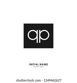 Q P QP Initial logo letter with minimalist concept. Vector with scandinavian style logo.