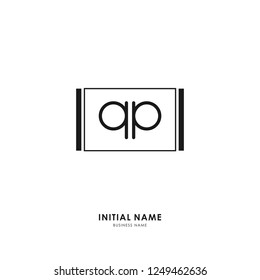 Q P QP Initial logo letter with minimalist concept. Vector with scandinavian style logo.