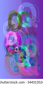 Q and pattern, symbolic alphabet around fantasy