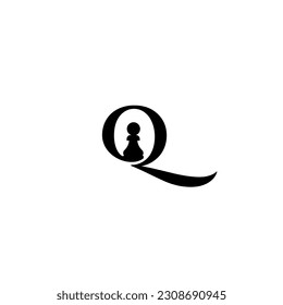 Q Pion Chess Logo Design