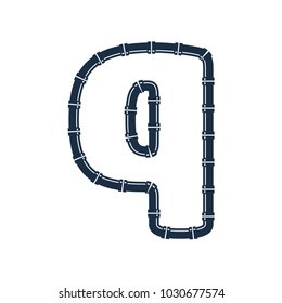 Q Pipe Letter Logo Icon Design
