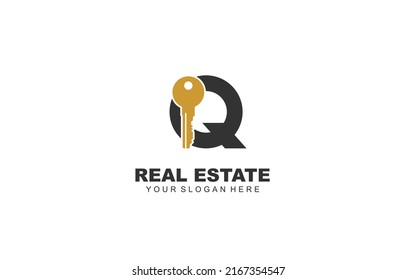 Q PROPERTY logo design inspiration. Vector letter template design for brand.