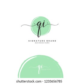 Q I QI Initial logo template vector