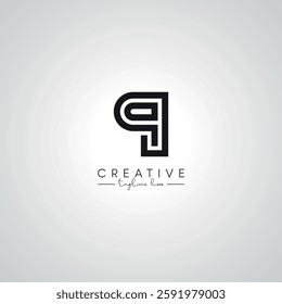 Q QQ Letter Modern Artistic Abstract Logo Design. Initial Based Monogram Template.