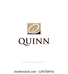 Q Quin logo design template. creative sign. Universal vector icon. - Vector