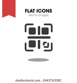 Q R Code dummy vector, icon flat