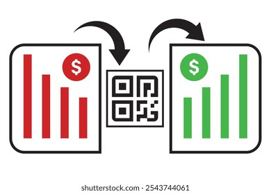 Vector ficticio de código Q R
