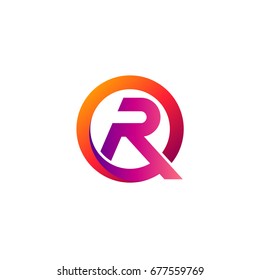 Q and R Initial Logo Template