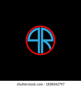 Q R letter logo emblem design on black color background, qr monogram