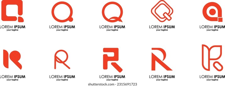 Q- und R-Logo-Symbol für Unternehmen