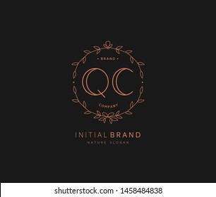 Q R QR Beauty vector initial logo, handwriting logo of initial signature, wedding, fashion, jewerly, boutique, floral and botanical with creative template for any company or business.