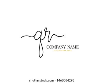 Q R QR Initial handwriting logo design with circle. Beautyful design handwritten logo for fashion, team, wedding, luxury logo.