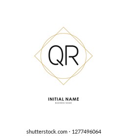 Q R QR Initial logo letter with minimalist concept. Vector with scandinavian style logo.