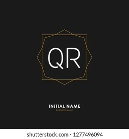 Q R QR Initial logo letter with minimalist concept. Vector with scandinavian style logo.