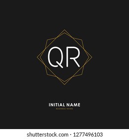 Q R QR Initial logo letter with minimalist concept. Vector with scandinavian style logo.