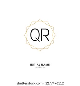 Q R QR Initial logo letter with minimalist concept. Vector with scandinavian style logo.