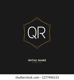Q R QR Initial logo letter with minimalist concept. Vector with scandinavian style logo.