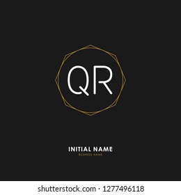 Q R QR Initial logo letter with minimalist concept. Vector with scandinavian style logo.