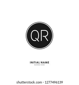 Q R QR Initial logo letter with minimalist concept. Vector with scandinavian style logo.