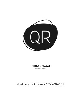 Q R QR Initial logo letter with minimalist concept. Vector with scandinavian style logo.