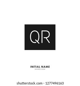 Q R QR Initial logo letter with minimalist concept. Vector with scandinavian style logo.