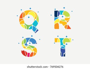 Q, R, S, T Initial Logo Set  Template Design Vector, Emblem, Design Concept, Creative Symbol, Icon