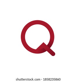 Q red letter logo vector on white background