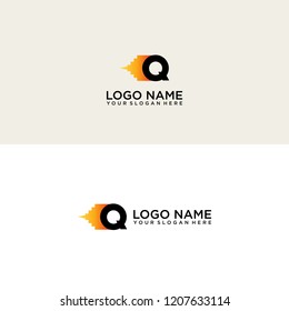 Q rocket initial logo vector