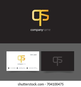 Q S joint logo design vector with business card template
