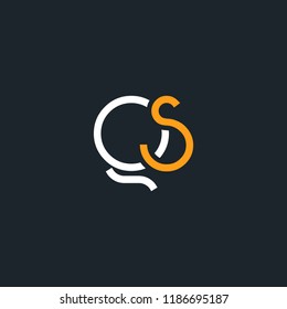 Q & S joint logo letter style design with business card template