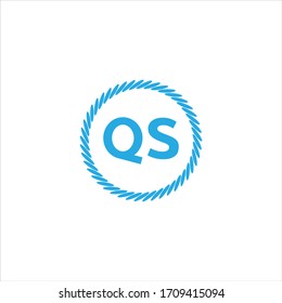 Diseño abstracto del logotipo de la letra Q S