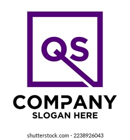 Q S-Schrift mit quadratischer design-Vektorvorlage