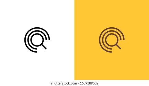 Q + Search logo template vector concept