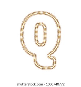 Q Sewing Letter Logo Icon Design