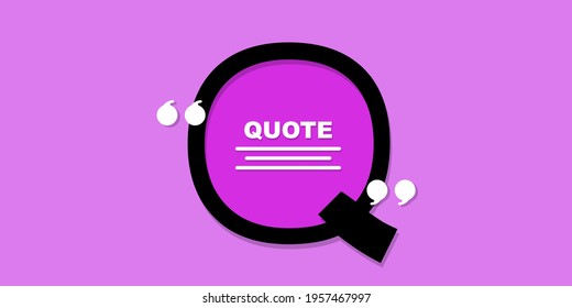 Q shape quote icon an illustration
