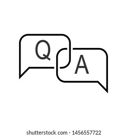 Q & A Sign - Question and Answer Icon. Illustration of Information Centre, Conversation or Confirm As  Simple Vector Sign & Trendy Symbol for Design and Websites, Presentation or Mobile Application.