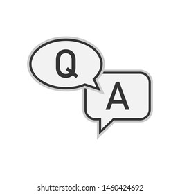 Q & A Sign - Question and Answer Icon. Illustration of Information Centre, Conversation or Confirm As  Simple Vector Sign & Trendy Symbol for Design and Websites, Presentation or Mobile Application.