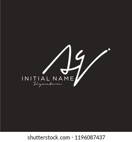 A Q Signature initial logo template vector