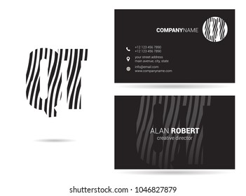 Q & T joint logo waves letter design with business card template