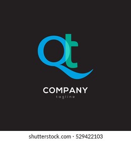 Q & T Letter logo design vector element
