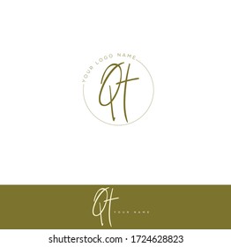 Q T QT Initial letter handwriting and signature logo.	
