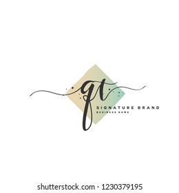 Q T QT Initial logo template vector