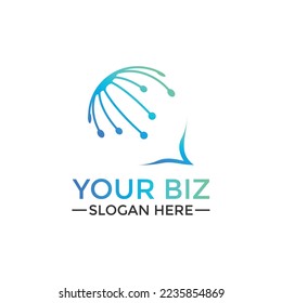 Q technology logo design template in modern style for various business or company