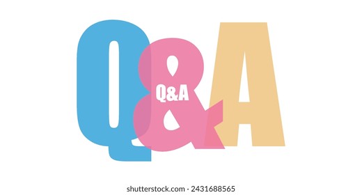 Q and A text brush calligraphy banner	