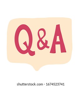 Q and A text emblem. Question & Answer. Vector           illustration.