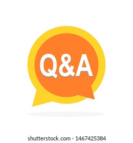 q & a texts on speech bubbles for question and answer; FAQ sign isolated on white background. vector illustration