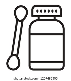 Q Tip Jar Vector Icon Design