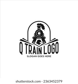 Q Train logo vector retro