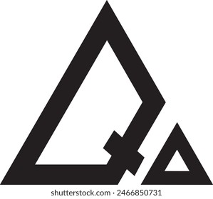 Q Triángulo forma logo diseño, icono, símbolo, archivo de Vector